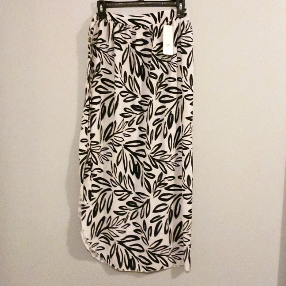 NEW Freshwater Pareo Swimsuit Cover-up, Black/White‎ Palm Party Print Size S